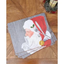 C&F Home Santa Hardboard Placemat, Set Of 6, 13" X 16" -C&F Home Shop GUEST 945f9cf9 6d4b 4105 b804 0f07dd7c6cda