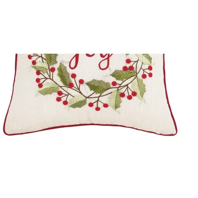 C&F Home Joy Wreath Embroidered Throw Pillow 4 C&F Home Joy Wreath Embroidered Throw Pillow - Image 2