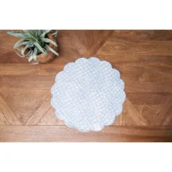 C&F Home Shoreline Waters Scalloped Round Placemats Set Of 6 Nautical Design Coral, 17" -C&F Home Shop GUEST 99ba2849 6b86 4f0a 9f39 93d13b12cb08