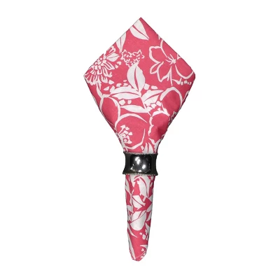 C&F Home Pink Hibiscus Cotton Napkin Set Of 6 4 C&F Home Pink Hibiscus Cotton Napkin Set Of 6 - Image 2