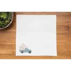 C&F Home Hippity Hoppity Easter Truck Single Embroidered Cloth Napkin