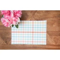 C&F Home Bunny Rabbit Trail Plaid Easter Spring Cotton Placemats Set Of 6, 13" X 19" -C&F Home Shop GUEST a1c406a8 d004 4c9d a11f a3222534330b