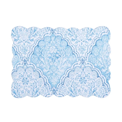 C&F Home Chinoiserie Coast Reversible Machine Washable Scallop Quilt Placemats Set Of 6 4 C&F Home Chinoiserie Coast Reversible Machine Washable Scallop Quilt Placemats Set Of 6 - Image 2