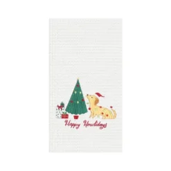 C&F Home Christmas "Happy Howlidays" Dog With Christmas Tree Cotton Embroidered Waffle Weave Kitchen Dish Towel -C&F Home Shop GUEST acdfc551 712d 4a5b a5a3 9e52c32644e1