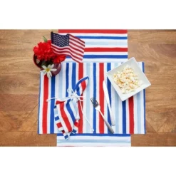 C&F Home Patriotic Watercolor Stripes 4th Of July Cotton Tabletop Placemats, Set Of 6, 14" X 20" -C&F Home Shop GUEST aef30501 f71b 406c 8718 0e0df25eed64