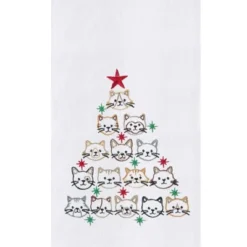 C&F Home Cat Face Christmas Tree Christmas Holiday Machine Washable Cotton Flour Sack Kitchen Towel Decor Decoration 27L X 18W In. -C&F Home Shop GUEST b15fbdc8 eb2c 493b 9edd 93ba57159f1a