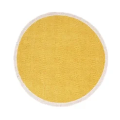 C&F Home Fringed Dandelion Round Placemats Set Of 6, 15"