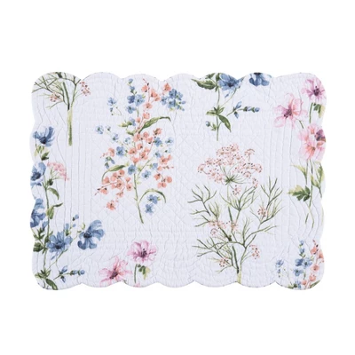 C&F Home Cynthia Cotton Quilted Reversible Placemats Set Of 6, 13" X 19" 3 C&F Home Cynthia Cotton Quilted Reversible Placemats Set Of 6, 13" X 19"