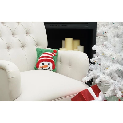 C&F Home Peek-A-Boo Snowman Hooked Throw Pillow 4 C&F Home Peek-A-Boo Snowman Hooked Throw Pillow - Image 2