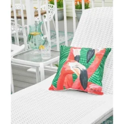 C&F Home 18" X 18" Pink Flamingos Coastal Tropical Indoor/Outdoor Throw Pillow