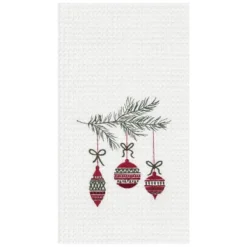 C&F Home 27" X 18" Christmas Ornaments Embroidered Cotton Waffle Weave Kitchen Dishtowel -C&F Home Shop GUEST c3048305 5152 411a a75e 56bcfb218630