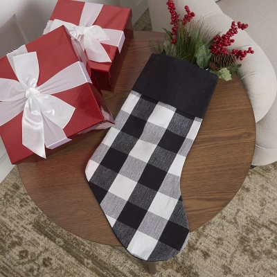 C&F Home 20" Franklin Black & White Plaid Hanging Large Christmas Stocking 3 C&F Home 20" Franklin Black & White Plaid Hanging Large Christmas Stocking