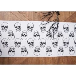 C&F Home Skeleton Skulls Pattern Halloween Reversible Decorative Table Runner 14" X 72" -C&F Home Shop GUEST c4eb6912 1e89 4c48 b77e 2b33693dd45a