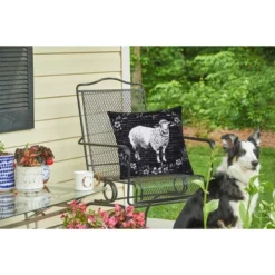 C&F Home Rustic Farm Sheep Indoor/Outdoor Pillow, 18" X 18"