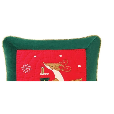 C&F Home Flying Christmas Reindeer Quilted Applique Accent Throw Pillow 18" X 18" 3 C&F Home Flying Christmas Reindeer Quilted Applique Accent Throw Pillow 18" X 18"