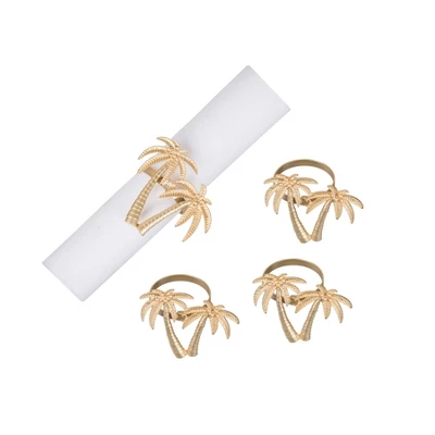 C&F Home Premium Golden Palm Trees Napkin Rings Set Of 4 - Tropical Beach Decor 4 C&F Home Premium Golden Palm Trees Napkin Rings Set Of 4 - Tropical Beach Decor - Image 2