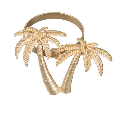 C&F Home Premium Golden Palm Trees Napkin Rings Set Of 4 - Tropical Beach Decor 3 C&F Home Premium Golden Palm Trees Napkin Rings Set Of 4 - Tropical Beach Decor