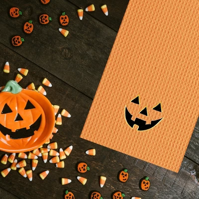 C&F Home Jack O' Lantern Pumpkin Halloween Waffle Weave Cotton Kitchen Towel 4 C&F Home Jack O' Lantern Pumpkin Halloween Waffle Weave Cotton Kitchen Towel - Image 2