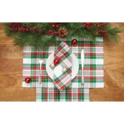 C&F Home Carter Christmas Red And Green Plaid Table Runner 13" X 72"