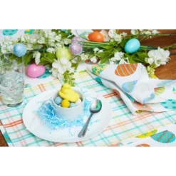 C&F Home Easter Bunny Trail Plaid Cloth Napkin Springs Set Of 6