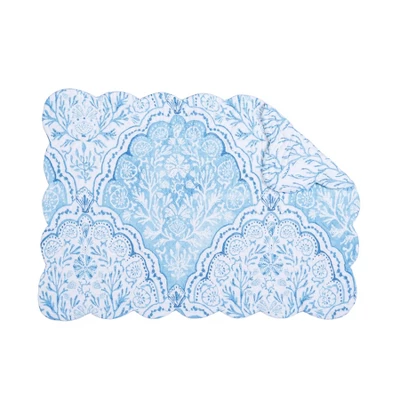 C&F Home Chinoiserie Coast Reversible Machine Washable Scallop Quilt Placemats Set Of 6 3 C&F Home Chinoiserie Coast Reversible Machine Washable Scallop Quilt Placemats Set Of 6