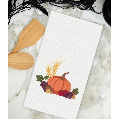 C&F Home Fall Harvest Pumpkin Cotton Waffle Weave Kitchen Towel 4 C&F Home Fall Harvest Pumpkin Cotton Waffle Weave Kitchen Towel - Image 2