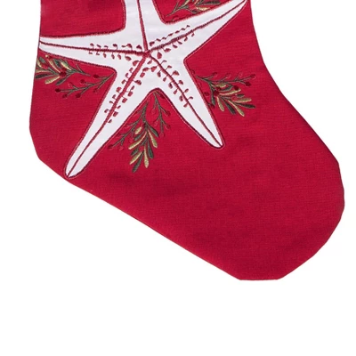 C&F Home 8.5" X 20" Holiday Starfish With Santa Hat Christmas Stocking 4 C&F Home 8.5" X 20" Holiday Starfish With Santa Hat Christmas Stocking - Image 2