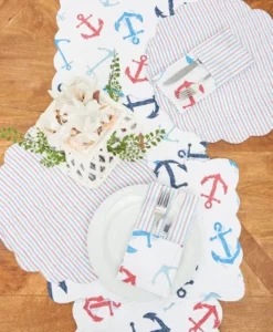 C&F Home Anchors Away Cotton Quilted Rectangular Reversible Placemats Set Of 6, 13" X 19" -C&F Home Shop GUEST e040106d a859 4cce bb0f 0ff187dc10ec