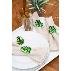 C&F Home Monstera Leaf Napkin Rings Set Of 4 -C&F Home Shop GUEST e16ae7bf 0b21 4ff7 9b0e 3dbff16dfb41
