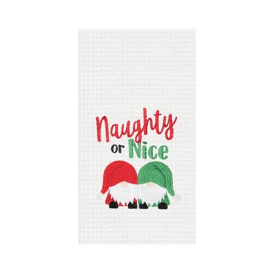 C&F Home 27" X 18" Christmas Holiday "Naughty Or Nice" Sentiment Featuring Gnomes Cotton Embroidered & Waffle Weave Kitchen Dish Towel 6 C&F Home 27" X 18" Christmas Holiday "Naughty Or Nice" Sentiment Featuring Gnomes Cotton Embroidered & Waffle Weave Kitchen Dish Towel - Image 4
