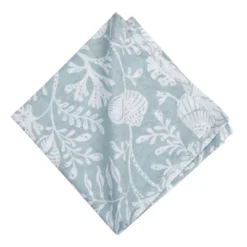 C&F Home Seafoam Reef Cotton Napkins, Set Of 6 - Nautical Coral & Seaweed