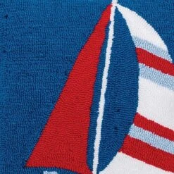 C&F Home 18" X 18" Sailboat Hooked Throw Pillow