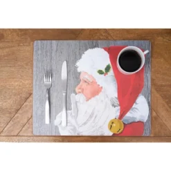 C&F Home Santa Hardboard Placemat, Set Of 6, 13" X 16"