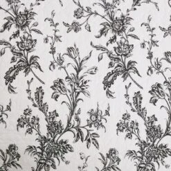 C&F Home Bleighton Black Victorian Floral 100% Cotton Single Window Valance 15.5" X 72"