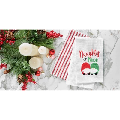 C&F Home 27" X 18" Christmas Holiday "Naughty Or Nice" Sentiment Featuring Gnomes Cotton Embroidered & Waffle Weave Kitchen Dish Towel 4 C&F Home 27" X 18" Christmas Holiday "Naughty Or Nice" Sentiment Featuring Gnomes Cotton Embroidered & Waffle Weave Kitchen Dish Towel - Image 2