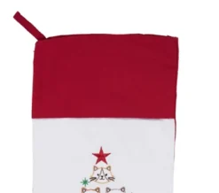 C&F Home 8.5" X 20" Stacked Cat Face Christmas Tree Embroidered Hanging Large Christmas Stocking