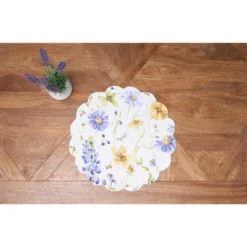 C&F Home Lovely Blues Scalloped Round Single Placemat Floral Design All Seasons, 17" -C&F Home Shop GUEST fc19c64f 93bb 47b2 a92f 049b76c052b4 1