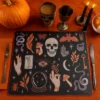C&F Home Halloween Skull Magic Hardboard MDF Placemat Set Of 6, 13" X 16"