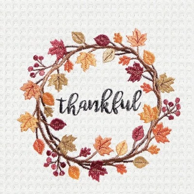 C&F Home Thankful Wreath Embroidered Waffle Weave Kitchen Towel 5 C&F Home Thankful Wreath Embroidered Waffle Weave Kitchen Towel - Image 3