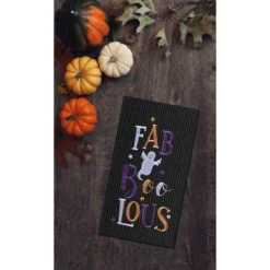 C&F Home FAB-Boo-Lous Ghost Embroidered Cotton Halloween Waffle Weave Kitchen Towel