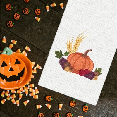 C&F Home Fall Harvest Pumpkin Cotton Waffle Weave Kitchen Towel 3 C&F Home Fall Harvest Pumpkin Cotton Waffle Weave Kitchen Towel